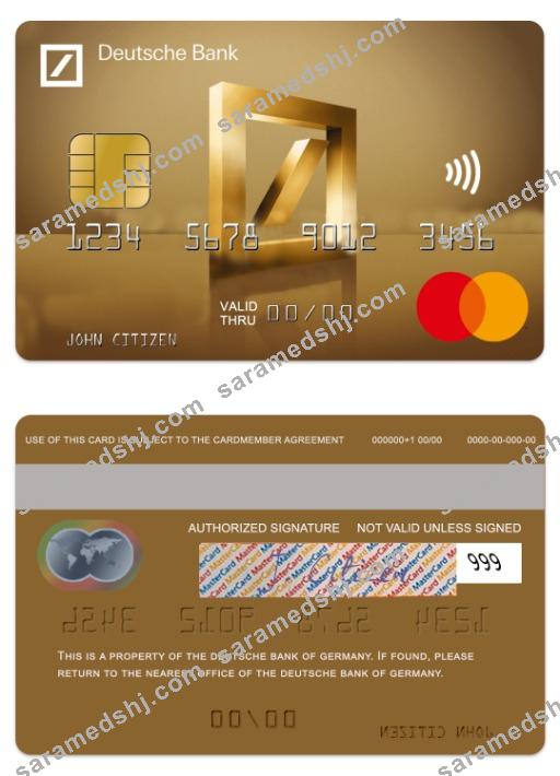 Germany Deutsche Bank gold mastercard